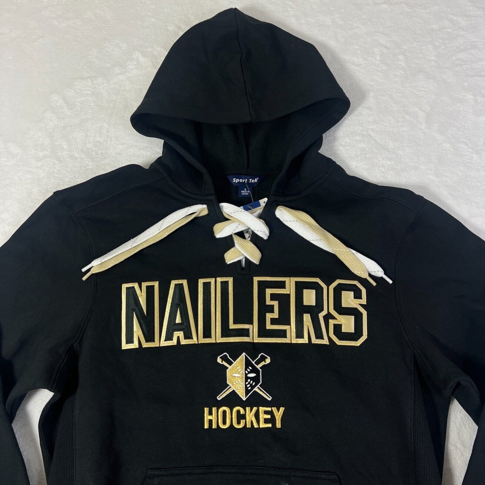 Wheeling Nailers Hoodie‎ Mens Size Small Black ECHL Sewn On